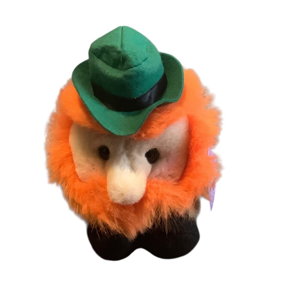Vtg Puffkins Mr.‎ Lucky Plush Leprechaun Swibco Green/Orange 7" Soft Toy Ireland